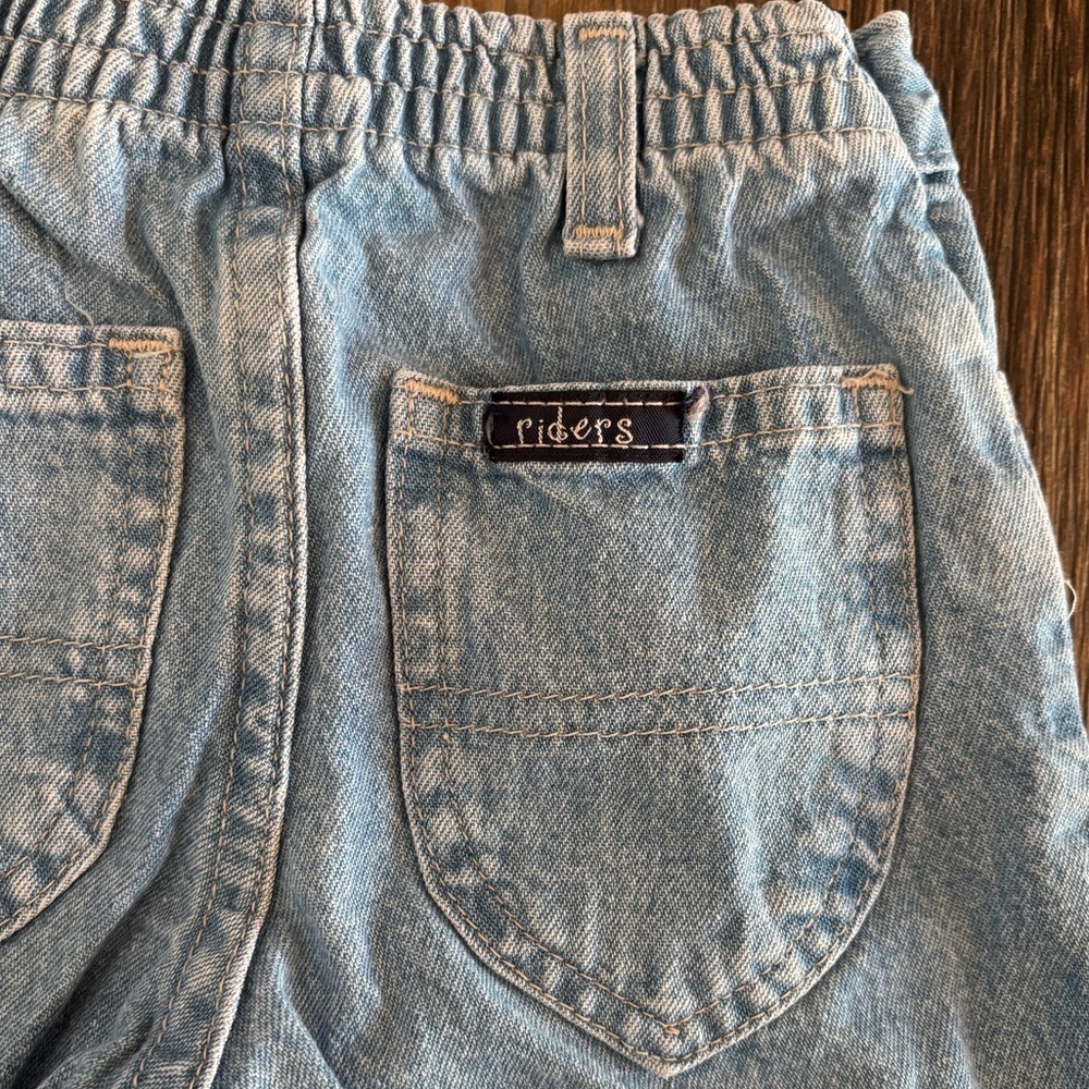 Vtg Lee Riders Baby Jeans 12 Months Light Blue Denim Ruffle Hem Elastic Waist - Picture 8 of 9